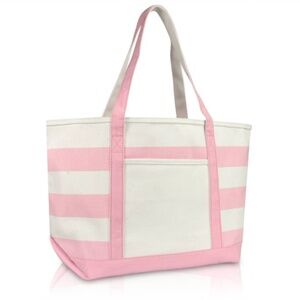 Premium Striped Tote / Beach Bag - Pink